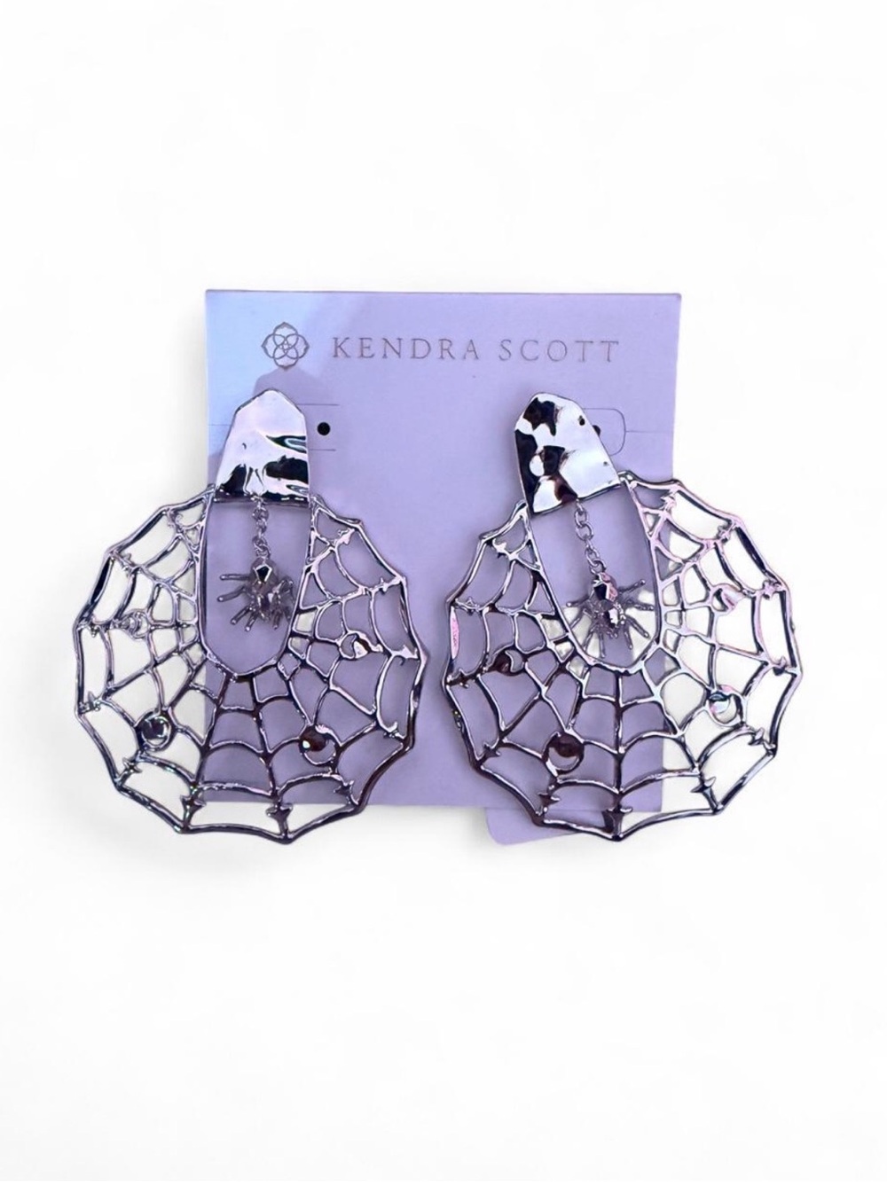 Kendra Scott silver Spiderweb Hoop Earrings brand new